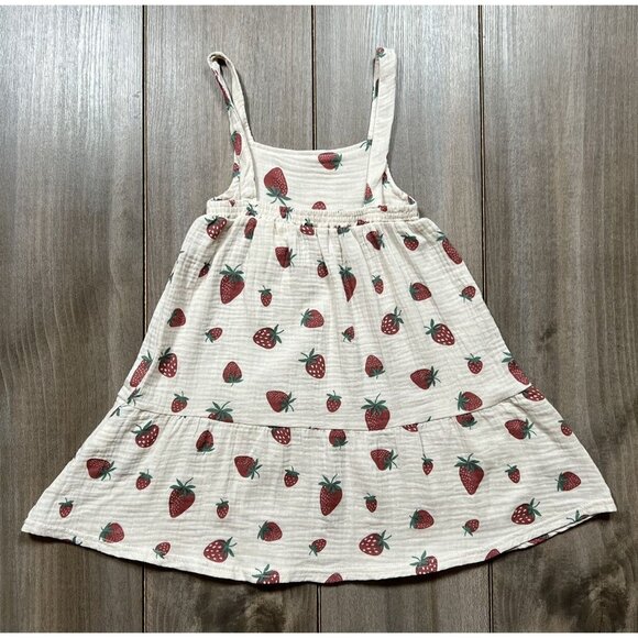 Beautiful Organic Rabbit+Bear Strawberry Dress - Picture 7 of 10